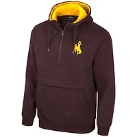 Men's Colosseum Brown Wyoming Cowboys Team Half-Zip Pullover Hoodie