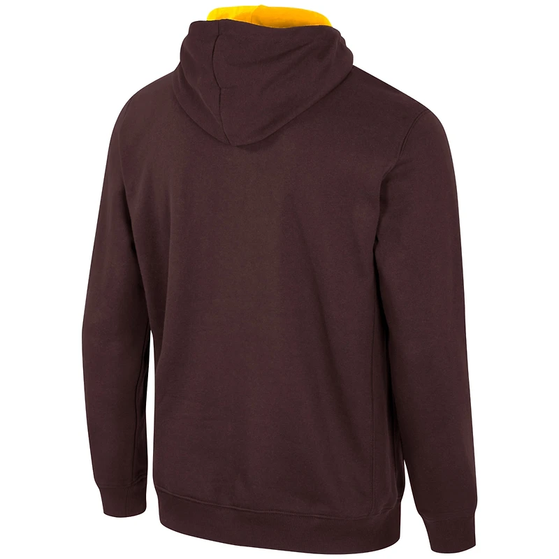 Chandail à capuchon demi-glissière Colosseum Brown Wyoming Cowboys Team pour homme