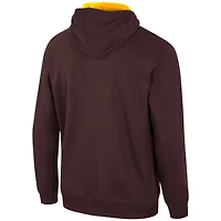 Chandail à capuchon demi-glissière Colosseum Brown Wyoming Cowboys Team pour homme
