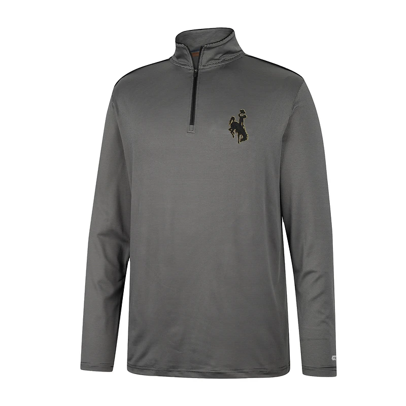 Coupe-vent Colosseum Charcoal Wyoming Cowboys Logo Quarter-Zip pour homme