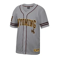 Maillot de baseball Free Spirited pour homme Colosseum Grey Wyoming Cowboys