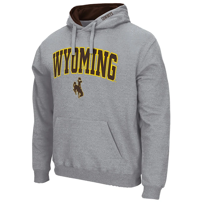 Chandail à capuchon Colosseum pour homme gris chiné Wyoming Cowboys Arch and Logo