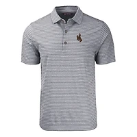 Polo extensible recyclé à rayures chinées Forge Eco pour homme, noir chiné, des Cowboys du Wyoming
