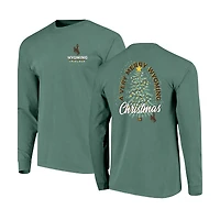 Men's Image One Light Green Wyoming Cowboys Holiday Long Sleeve T-Shirt