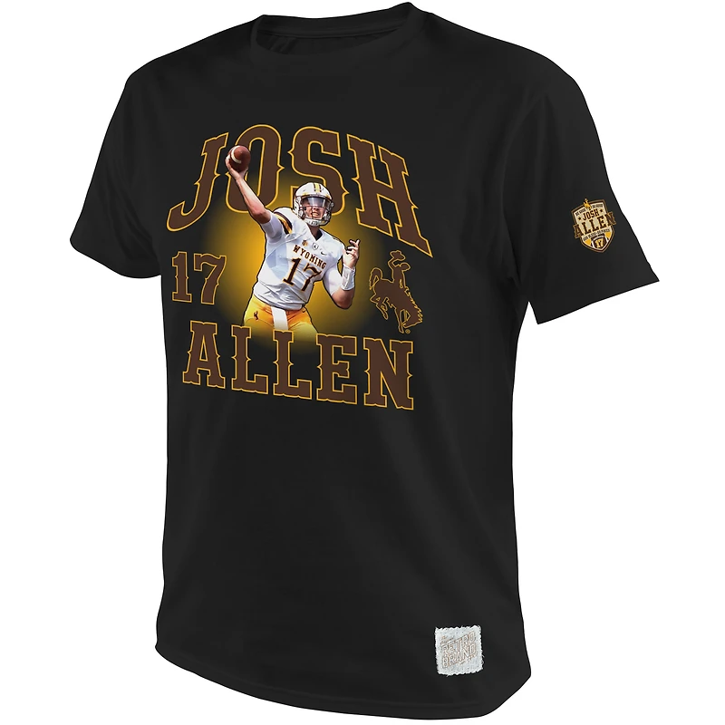 Men's Original Retro Brand Josh Allen Black Wyoming Cowboys Name & Number T-Shirt
