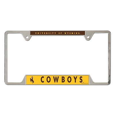 Cadre de plaque d'immatriculation en métal chromé WinCraft Wyoming Cowboys