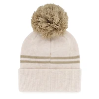 Women's '47  Natural Wyoming Cowboys Core & Inline Latte Cuffed Knit Hat with Pom