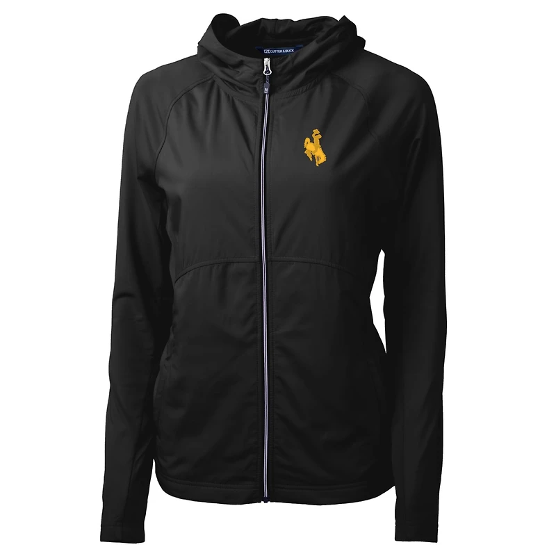 Veste zippée intégrale en tricot écologique Adapt Black Wyoming Cowboys pour femme Cutter & Buck