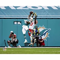 Photographie non signée de Xavien Howard, interception à une main des Dolphins Miami contre les Chiefs