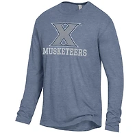 T-shirt à manches longues bleu marine chiné pour homme, motif gardien des Xavier Musketeers