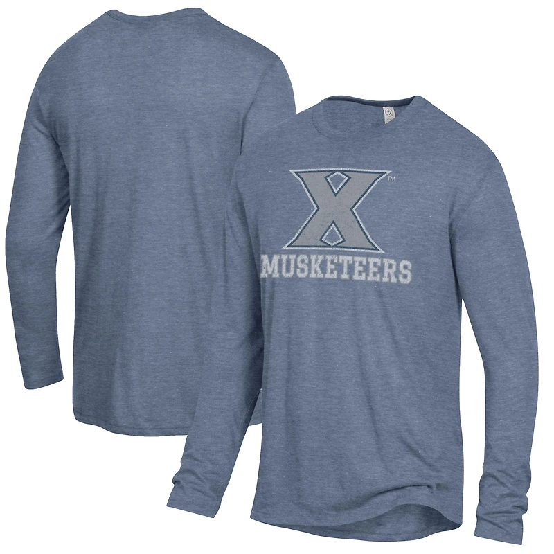 T-shirt à manches longues bleu marine chiné pour homme, motif gardien des Xavier Musketeers