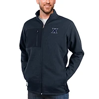 Veste zippée intégrale pour homme, bleu marine chiné, style Xavier Musketeers Course