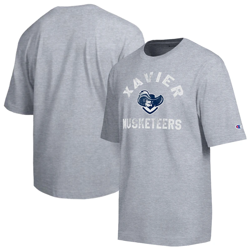Men's Champion  Heather Gray Xavier Musketeers Weathered Team T-Shirt