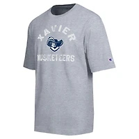 Men's Champion  Heather Gray Xavier Musketeers Weathered Team T-Shirt