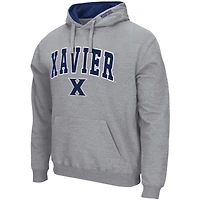 Chandail à capuchon Colosseum gris chiné Xavier Musketeers Arch and Logo pour homme