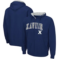 Sweat à capuche zippé Colosseum Navy Xavier Musketeers Arch & Logo 3.0 pour homme