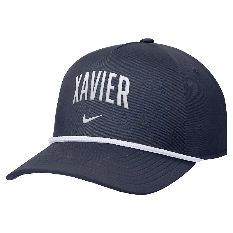 Casquette ajustable Nike Navy Xavier Musketeers Rise pour homme