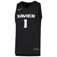 Nike #1 Noir Xavier Musketeers Team Replica Maillot de basket-ball pour homme