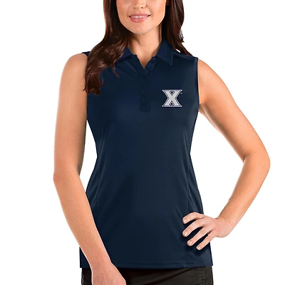 Polo sans manches bleu marine Antigua pour femme, hommage aux Xavier Musketeers