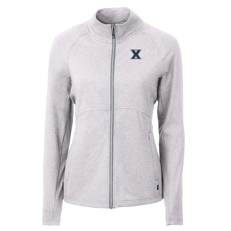 Veste zippée intégrale recyclée en tricot écologique Xavier Musketeers Adapt pour femme, gris chiné, Cutter & Buck