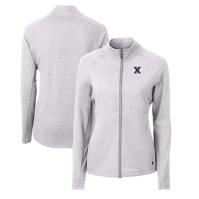 Veste zippée intégrale recyclée en tricot écologique Xavier Musketeers Adapt pour femme, gris chiné, Cutter & Buck