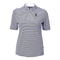 Polo recyclé à rayures piqué écologique DryTec Virtue pour femme, bleu marine, Cutter & Buck Xavier Musketeers