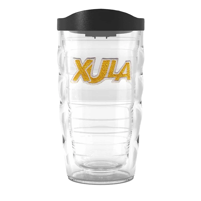 Ruée vers l'or de l'Université Tervis Xavier de Louisiane 10oz. Gobelet ondulé emblème