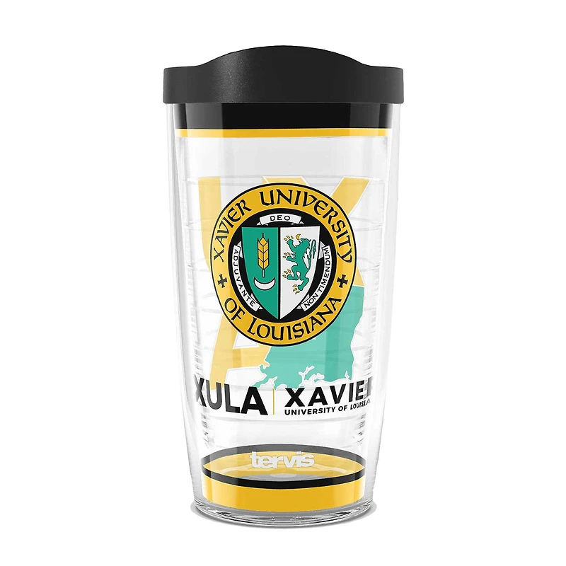 Ruée vers l'or de l'Université Tervis Xavier de Louisiane 16oz. Gobelet de voyage classique Tradition