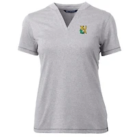 Haut à col en V pour femme Cutter & Buck Heather Grey XULA Gold Forge Blade