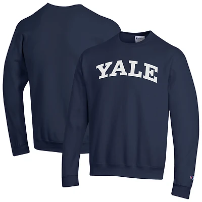 Sweat-shirt en molleton Champion Navy Yale Bulldogs Basic Arch pour homme