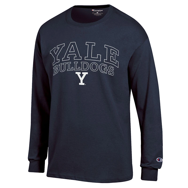 T-shirt à manches longues Champion Navy Yale Bulldogs pour hommes