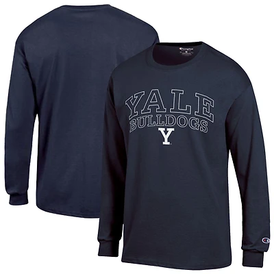 T-shirt à manches longues Champion Navy Yale Bulldogs pour hommes
