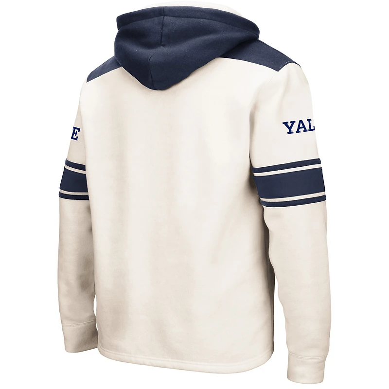 Men's Colosseum Cream Yale Bulldogs 2.0 Lace-Up Pullover Hoodie