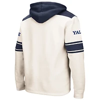 Men's Colosseum Cream Yale Bulldogs 2.0 Lace-Up Pullover Hoodie