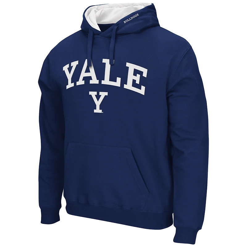 Men's Colosseum  Navy Yale Bulldogs Arch & Logo Hoodie