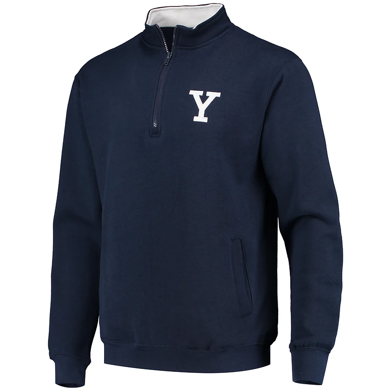 Men's Colosseum Navy Yale Bulldogs Tortugas Logo Quarter-Zip Jacket