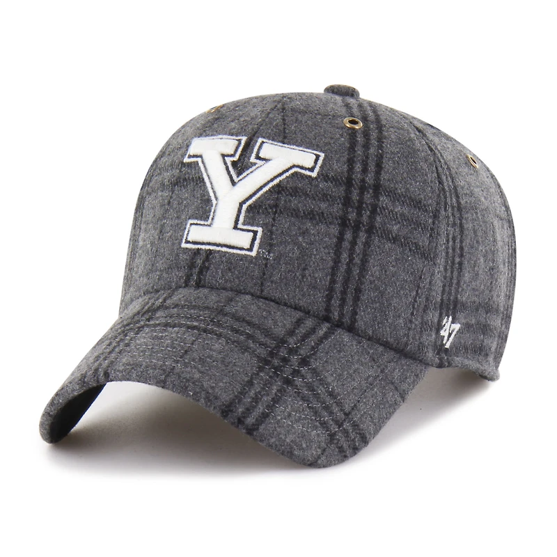 Unisex '47  Gray Yale Bulldogs Plaid Windowpane Clean Up Adjustable Hat