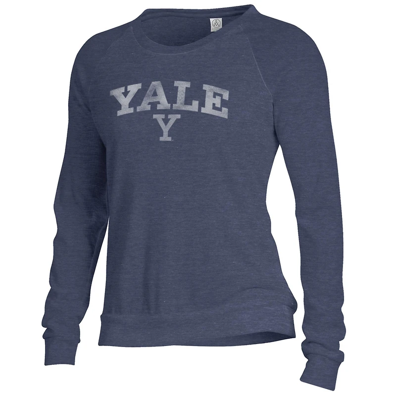 Women's Alternative Apparel Navy Yale Bulldogs Slouchy Pullover Sweatshirt