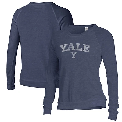 Women's Alternative Apparel Navy Yale Bulldogs Slouchy Pullover Sweatshirt