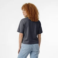 T-shirt à manches courtes pour femme Champion Navy Yale Bulldogs avec logo.