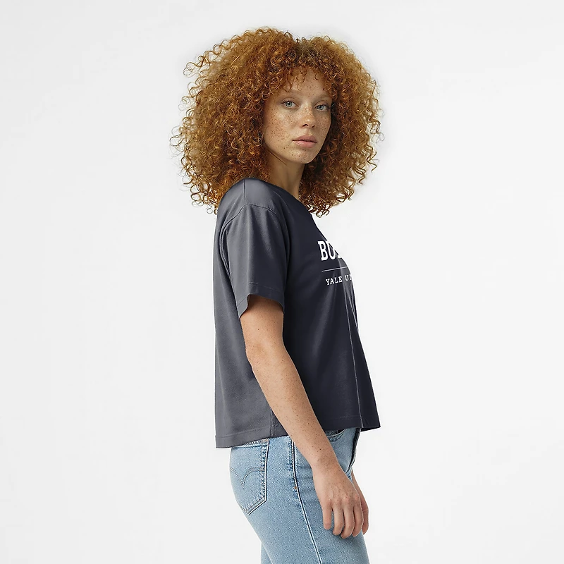 Women's Champion  Navy Yale Bulldogs Waist Length Wordmark T-Shirt