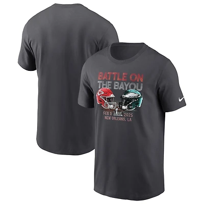 Youth Nike Anthracite Kansas City Chiefs vs. Philadelphia Eagles Super Bowl LIX Matchup Final Battle T-Shirt