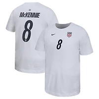 T-shirt domicile Nike Weston McKennie blanc USMNT pour enfant, nom et numéro