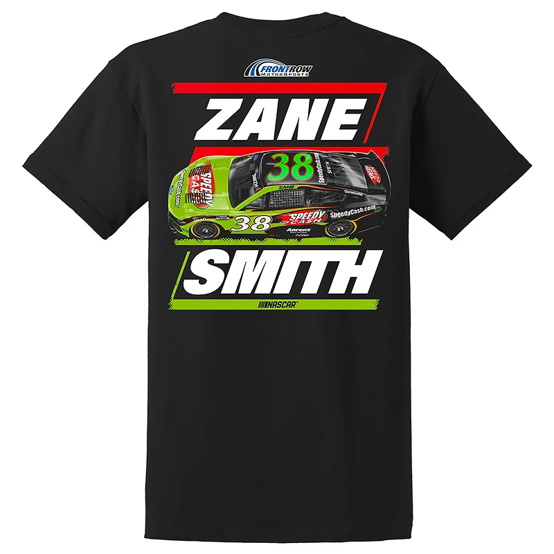 Men's Front Row Motorsports Black Zane Smith Speedy Cash Car T-Shirt