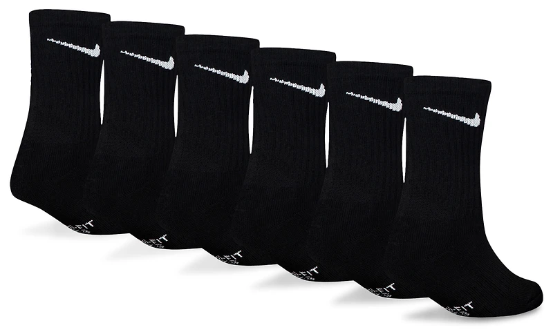 Nike Boys Nike 6 Pack Dri-FIT Performance Basic Crew Socks - Boys' Preschool Black Size XS