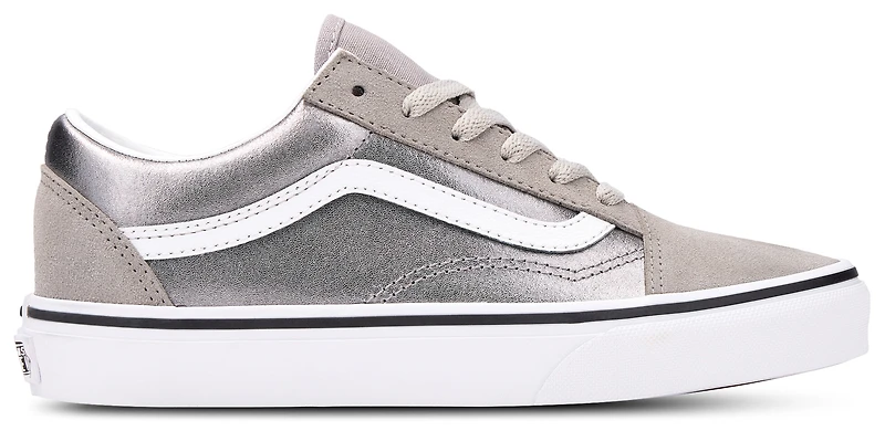 Vans Boys Old Skool - Boys' Grade School Shoes White/Metallic Silver