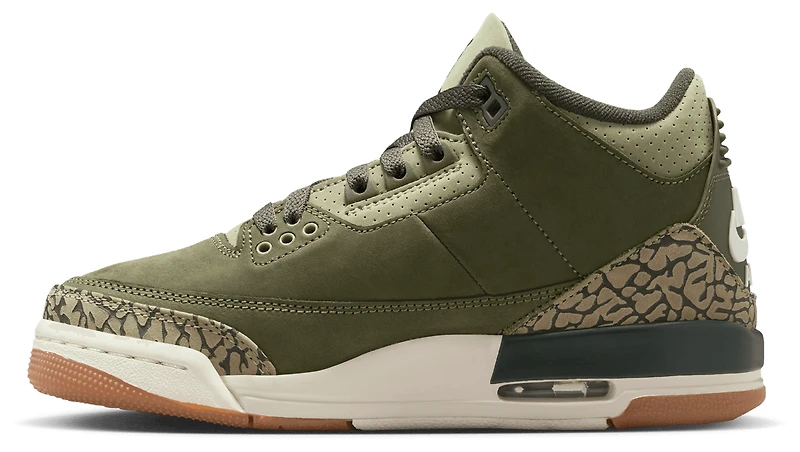 Jordan Boys Retro 3 - Boys' Grade School Basketball Shoes Medium Olive/Neutral Olive/Sequoia