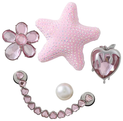 Crocs Kids Crocs Jibbitz Pink and Pearl 5 Pack - Youth Pink/White Size One Size