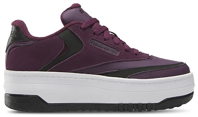Reebok Girls Club C Extra - Girls' Grade School Basketball Shoes Black/Midnight Plum/White