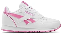 Reebok Girls Reebok Classic Leather Step N Flash - Girls' Preschool Running Shoes True Pink/White Size 13.5